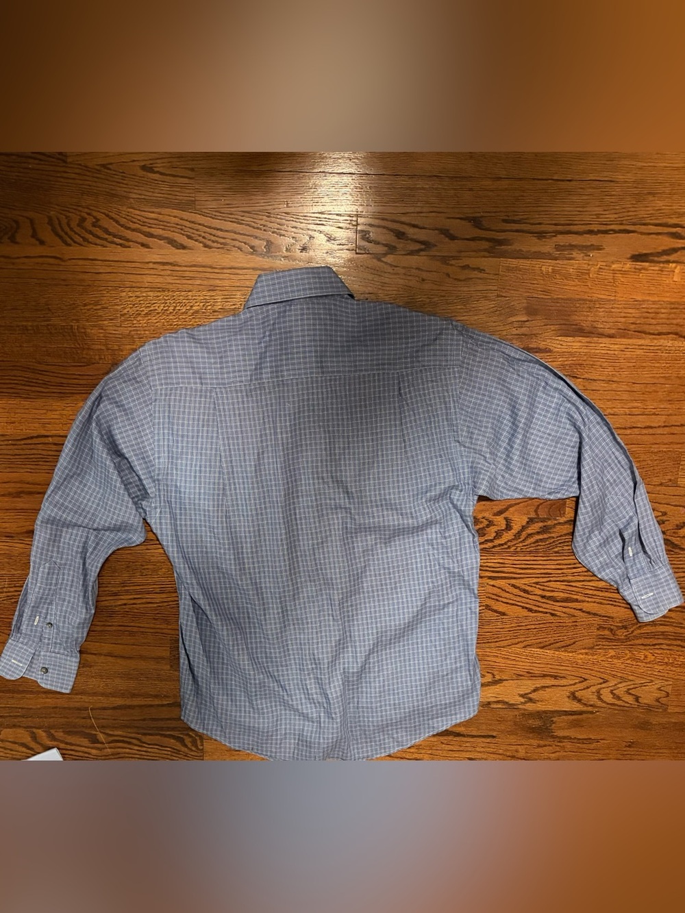Burberry Men's Blue Check Button Down Dress Shirt Size Medium - Picture 2 of 6